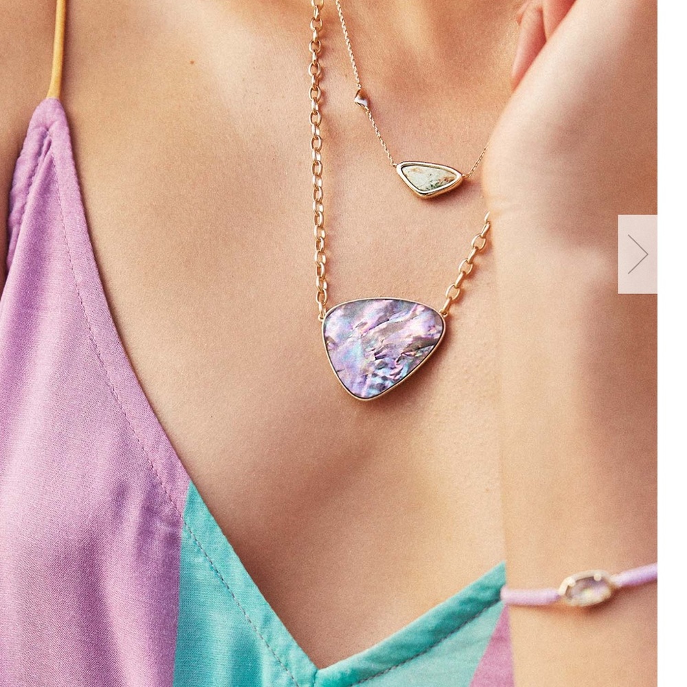 Kendra Scott Mckenna Gold Pendant Necklace Abalone